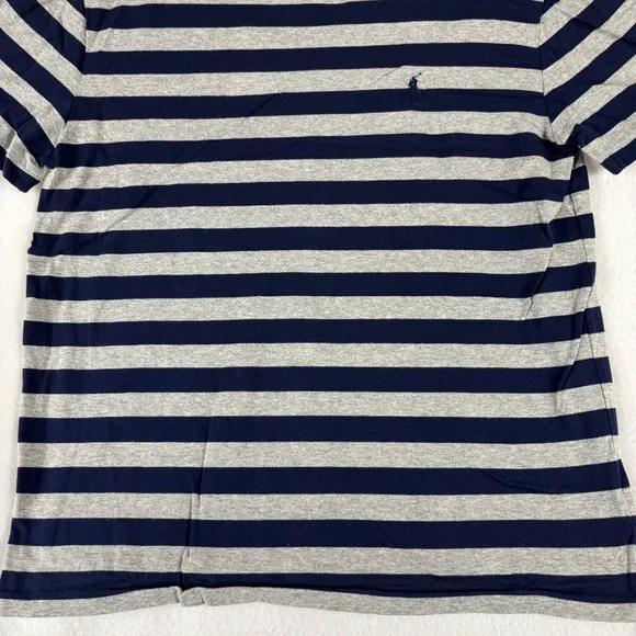 Polo Ralph Lauren, Striped T-Shirt, Gray and Dark Blue, Crew Neck, - Picture 3 of 11